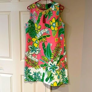 Taylor sundress sz 14 Lilly Pulitzer sleeveless tank with necklace accent floral